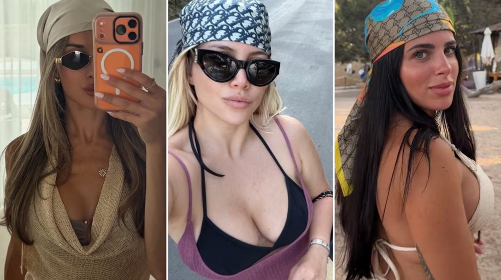 Wanda Nara, Agustina Gandolfo y Valentina Cervantes impusieron el pañuelo gipsy como el accesorio del verano europeo
